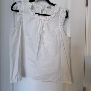J. Crew Ivory Ruffled Top